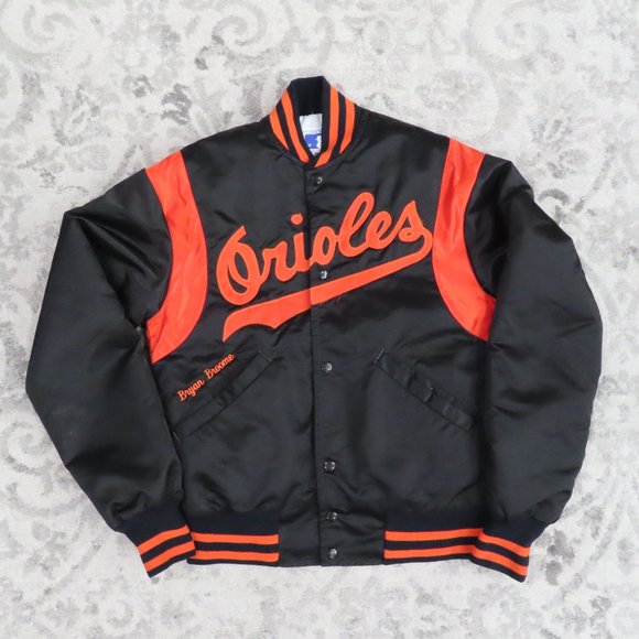 Vintage 80's 90's Authentic Starter Baltimore Orioles Lined Satin Bomber Jacket - Picture 2 of 7